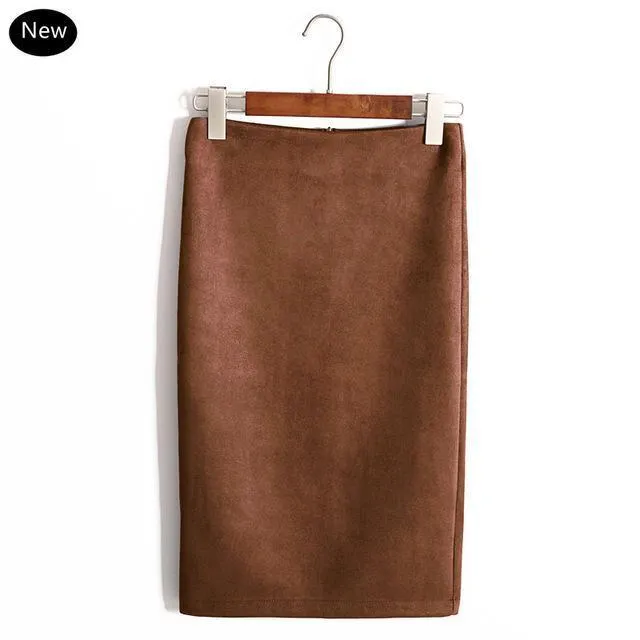 Pencil Suede Skirt