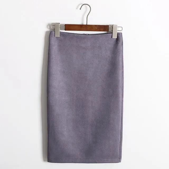 Pencil Suede Skirt