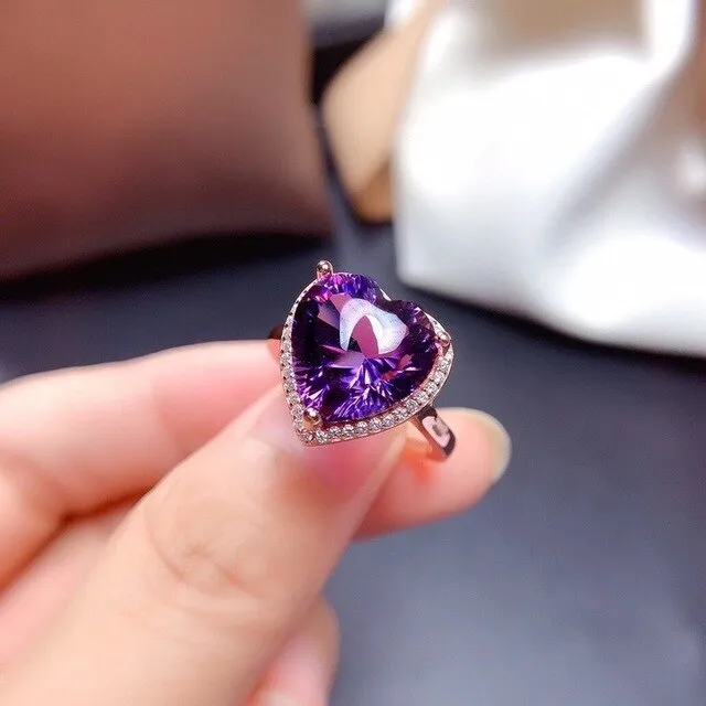 Pendant Women  Fashion Heart-shaped  Rings Necklaces Set