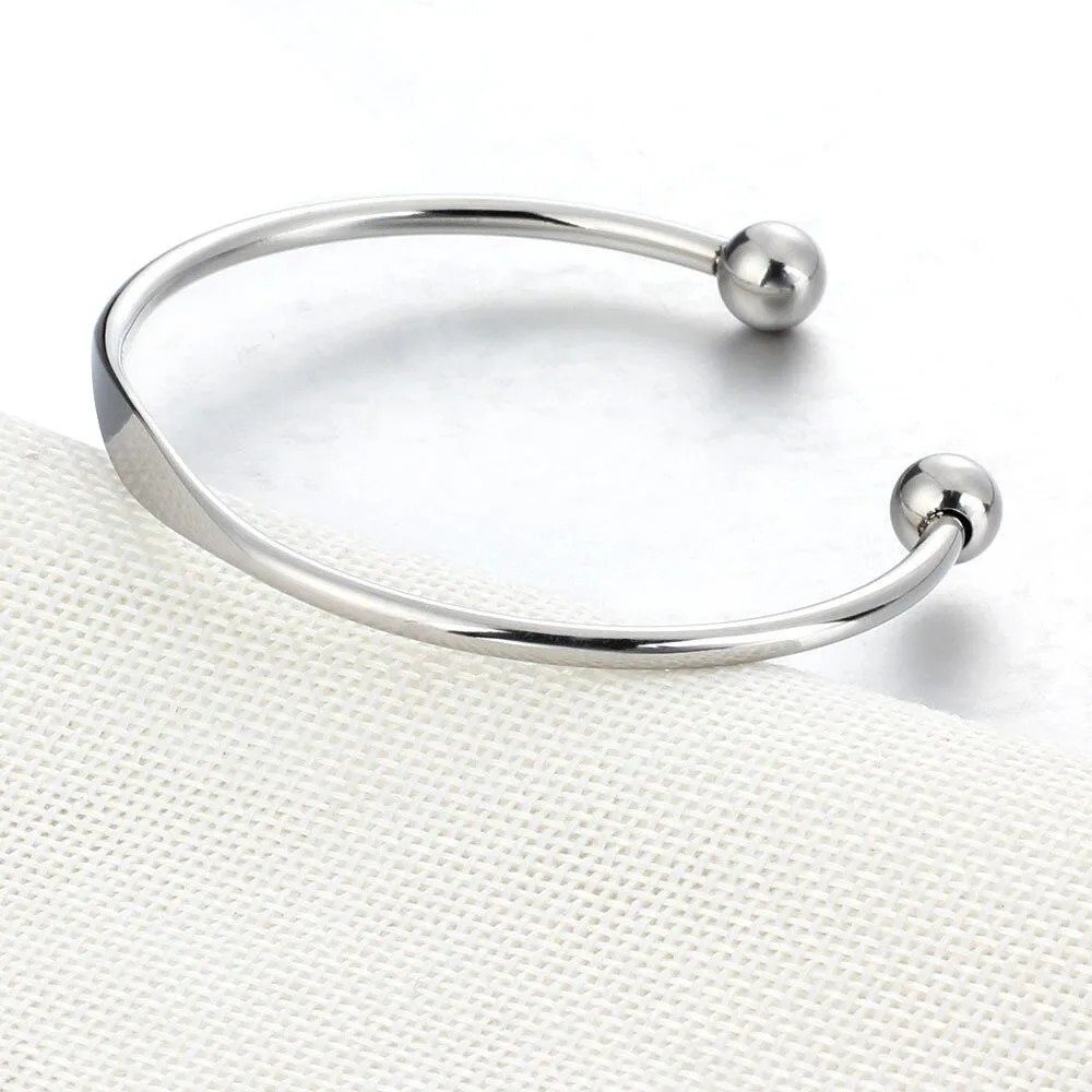 Personalized Cuff Bracelets Stainless Steel Open Bangles Women Fashion Jewelry Female Charm Bracelet Gift