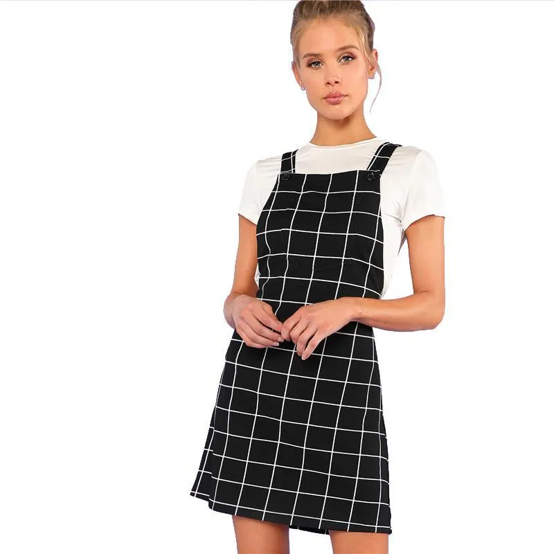 Plaid Overall Skirt