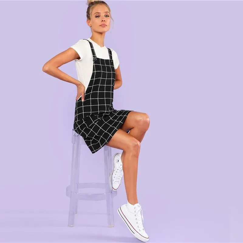 Plaid Overall Skirt