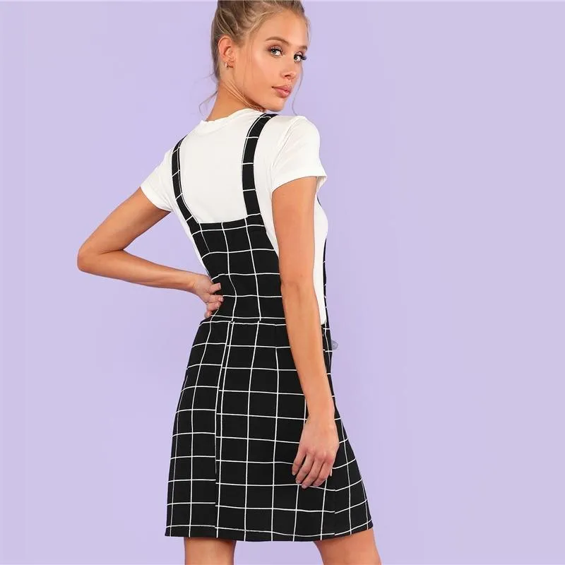 Plaid Overall Skirt