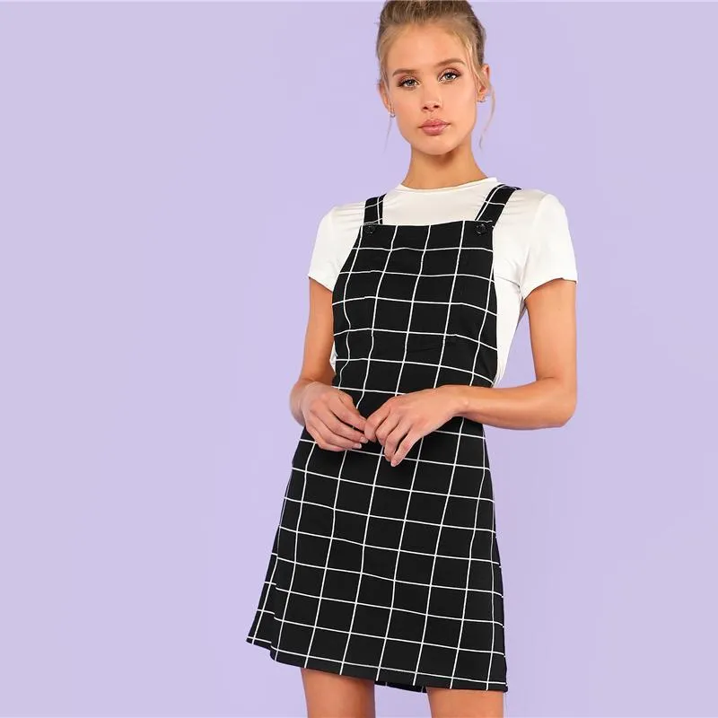 Plaid Overall Skirt