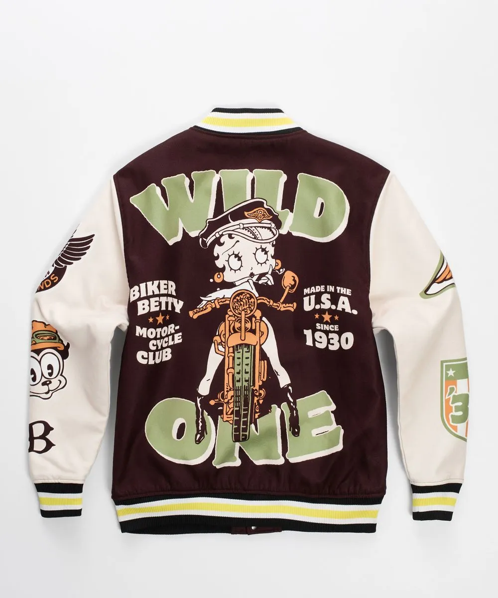 Reason - Betty Boop Varsity Jacket - Brown