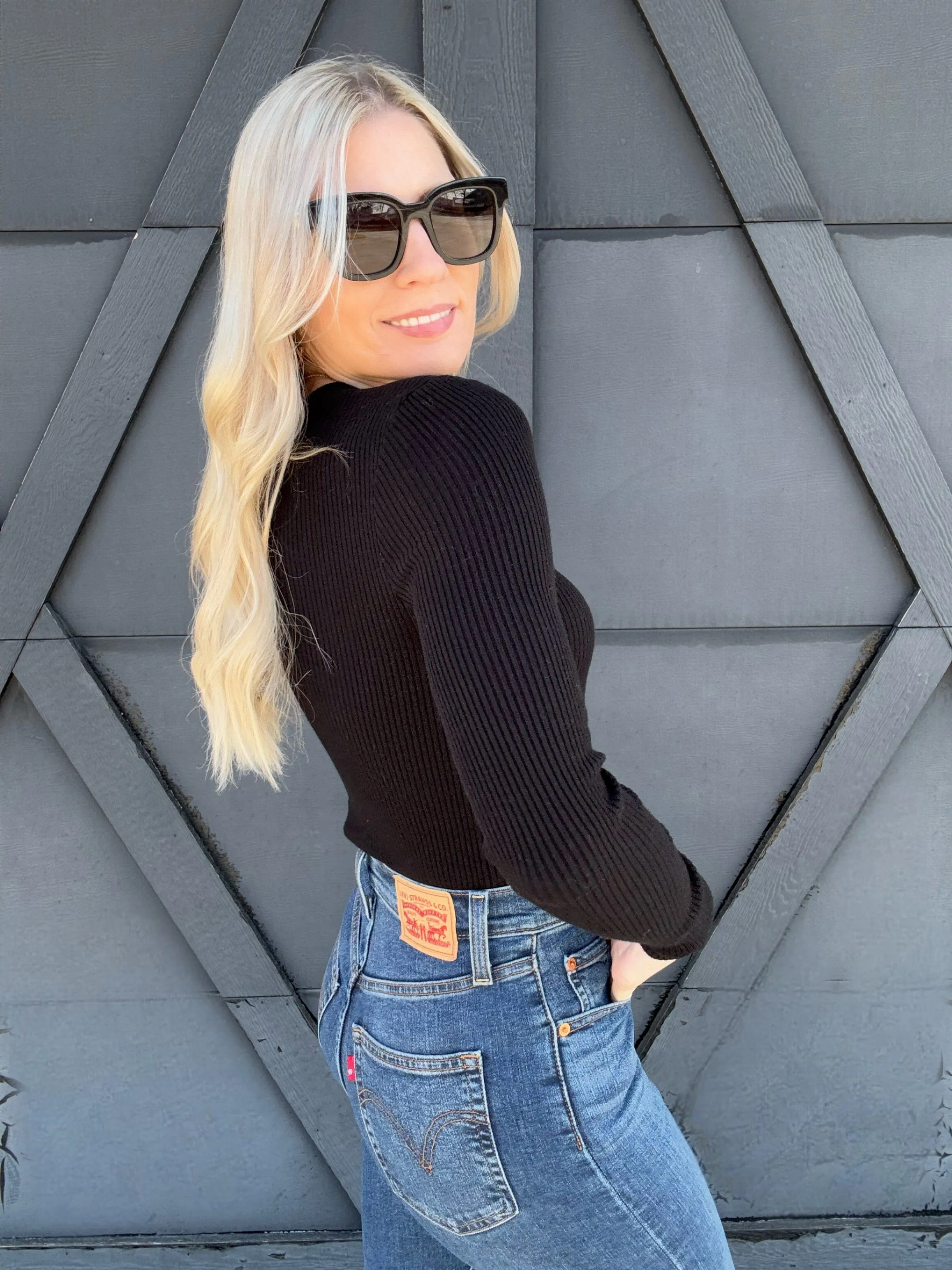 Ribbed Long Sleeve In Black