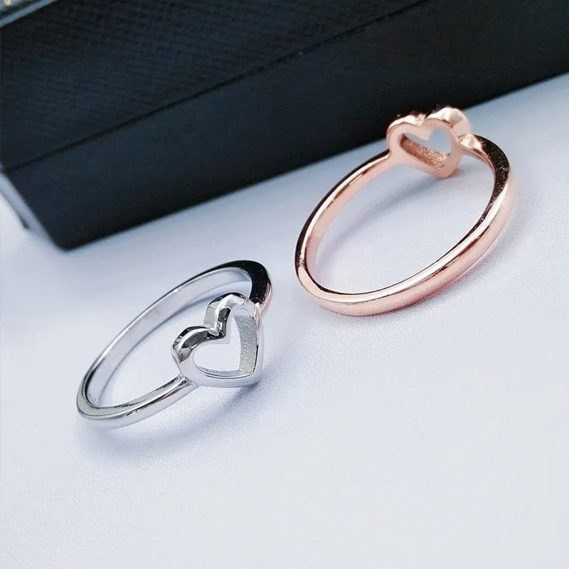 Rose Gold Color Heart Shaped Ring