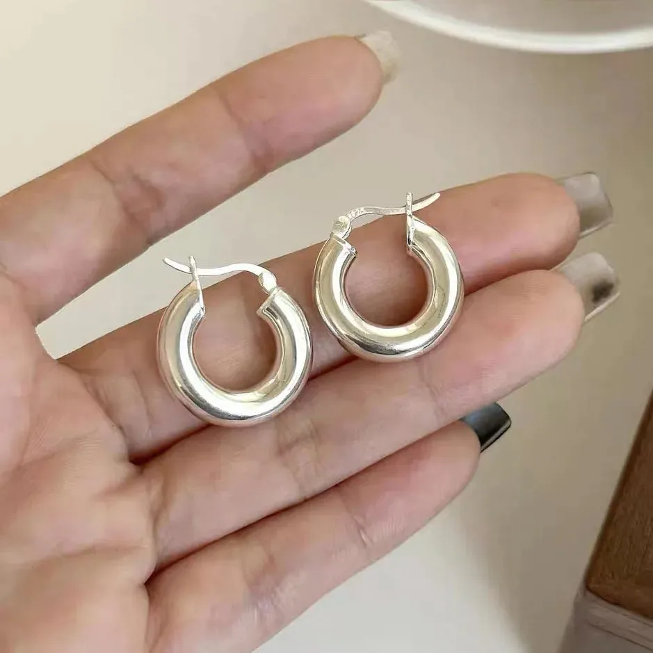 Round Gold Earrings For Women Girl Sexy Trendy Jewelry Gift Party