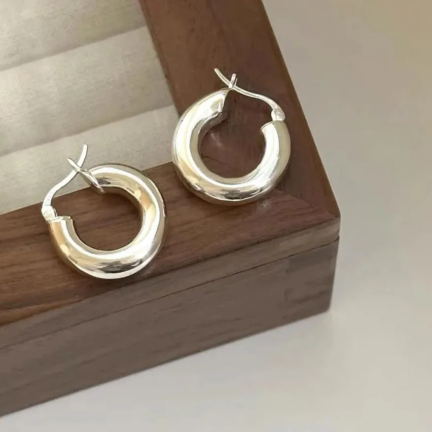 Round Gold Earrings For Women Girl Sexy Trendy Jewelry Gift Party