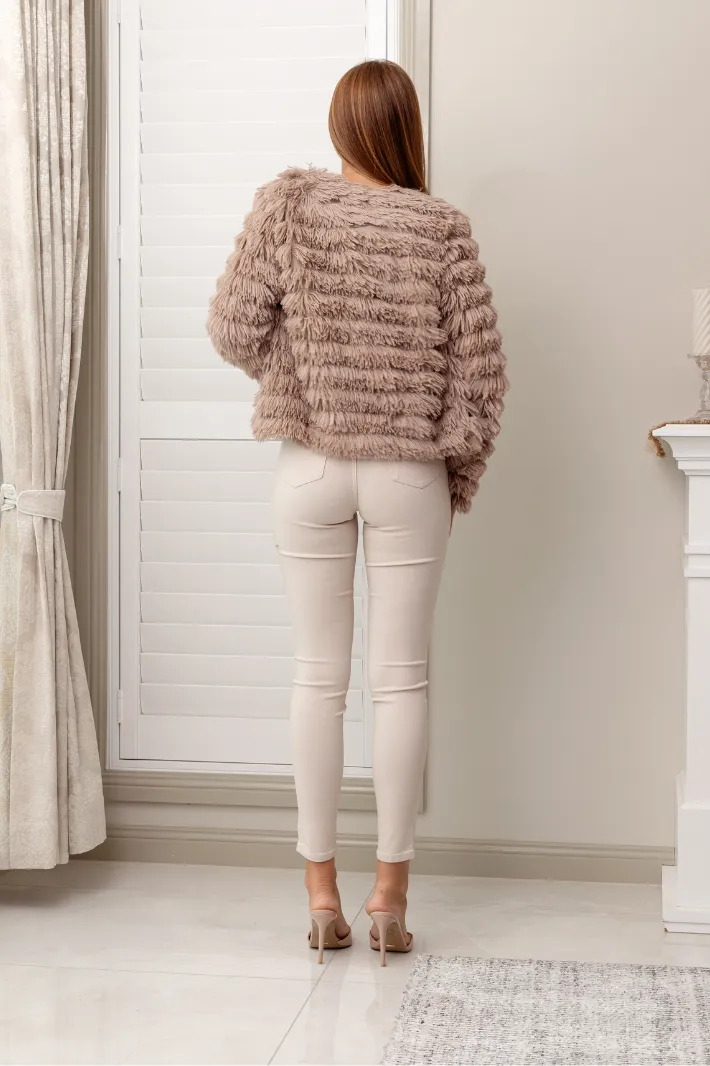 RUCIA SKINNY DENIM JEANS - Beige