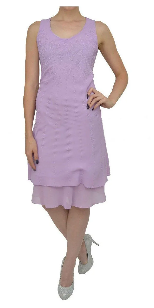 Sally Fashion 8694 Flowy Chiffon Dress Knee Length Long Sleeve Cardigan