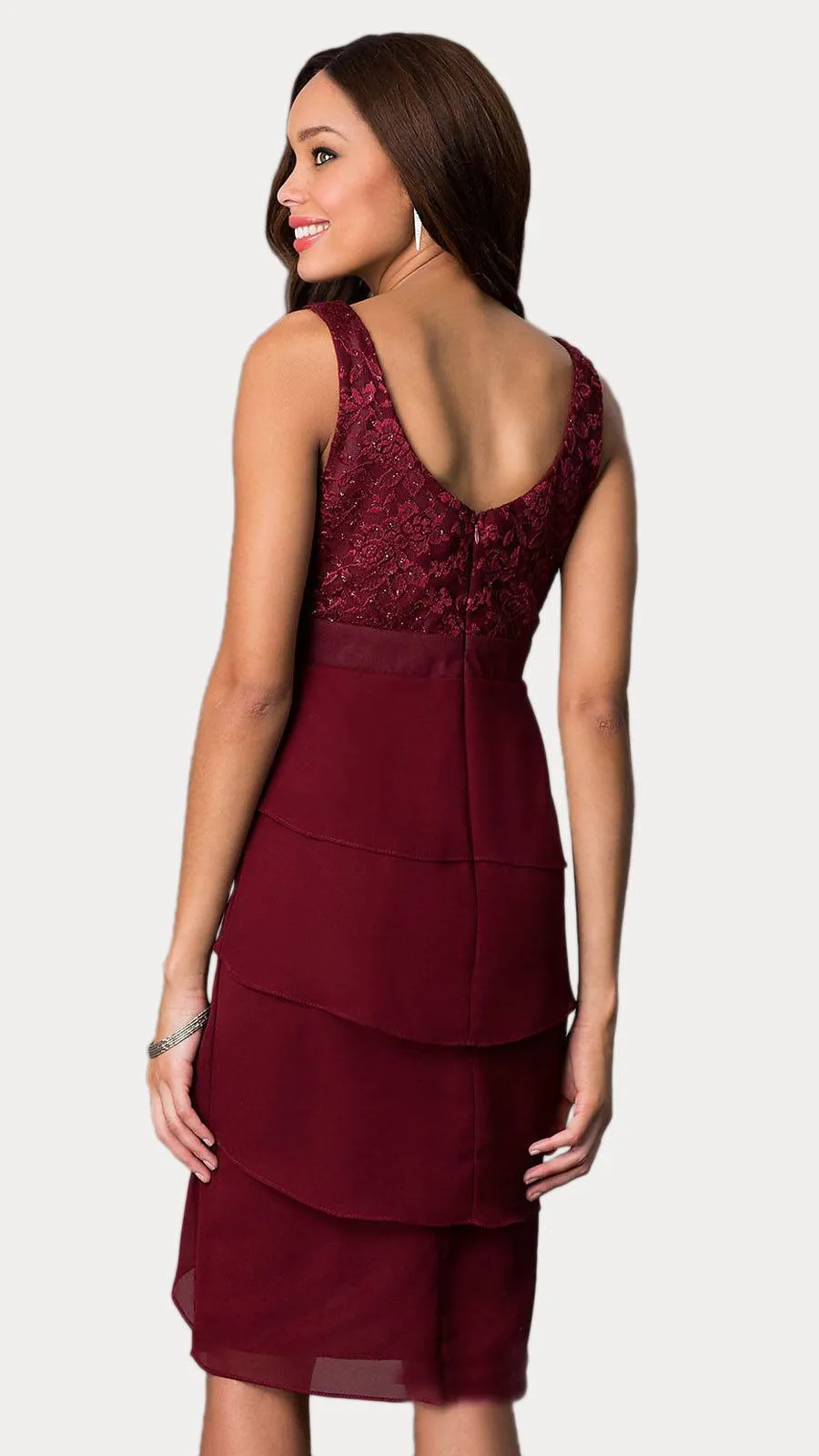 Sally Fashion 8723 Short Formal Dress V-Neck Lace Chiffon 3/4 Sleeve Jacket