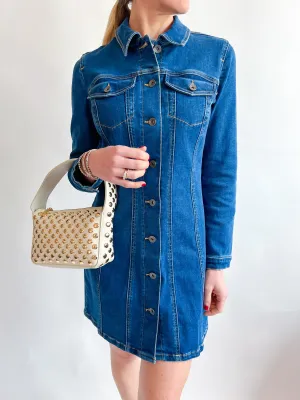 Sculpted Denim Mini Dress