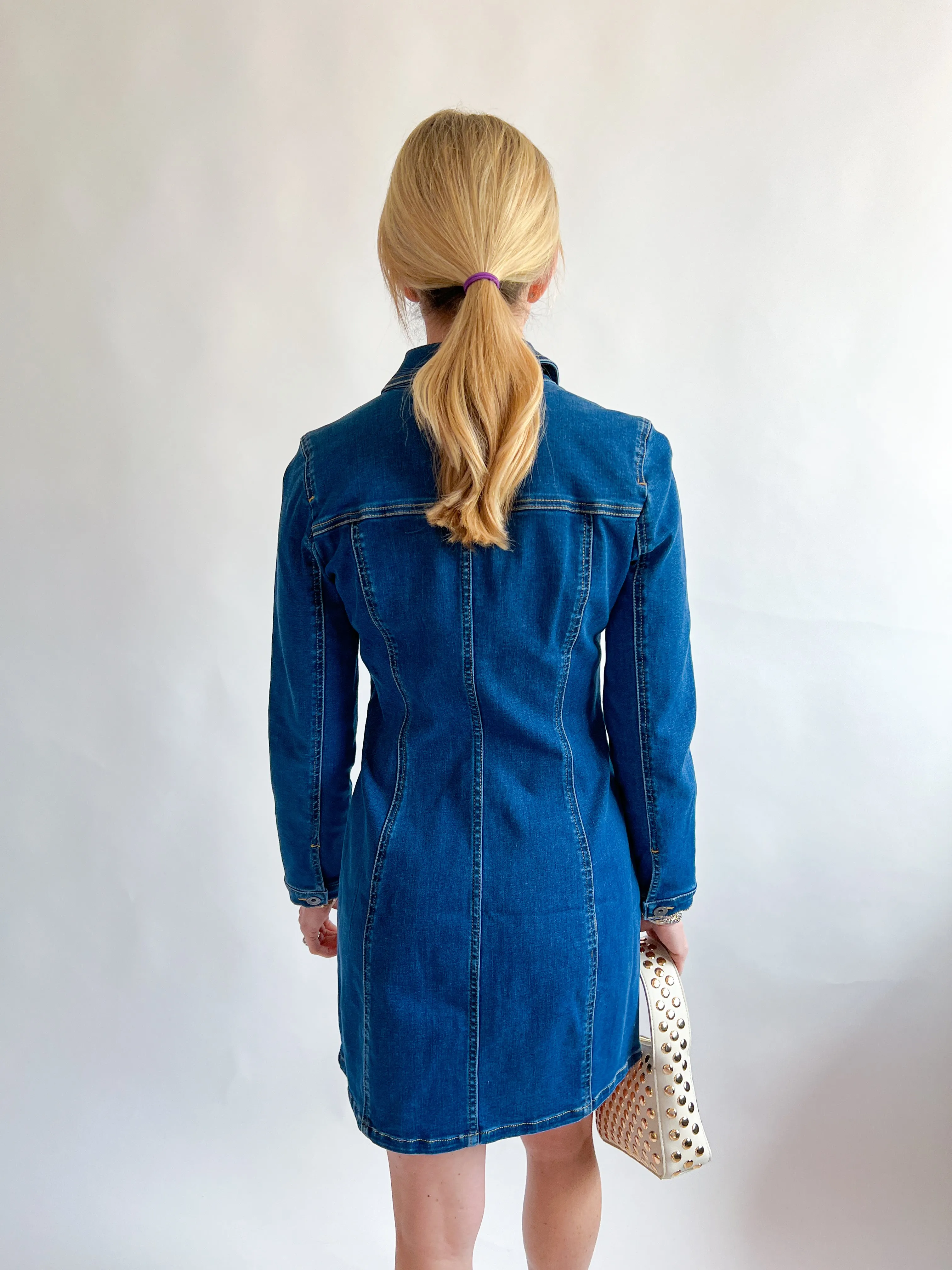 Sculpted Denim Mini Dress