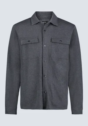 Sigge Men's Blanket Shirt with Chest Pockets, Charcoal - BM24460