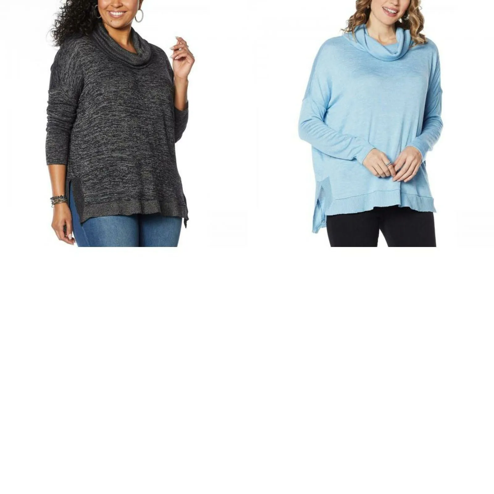 Skinnygirl Women's Plus Size Cowl Neck Dolman Sleeve Top