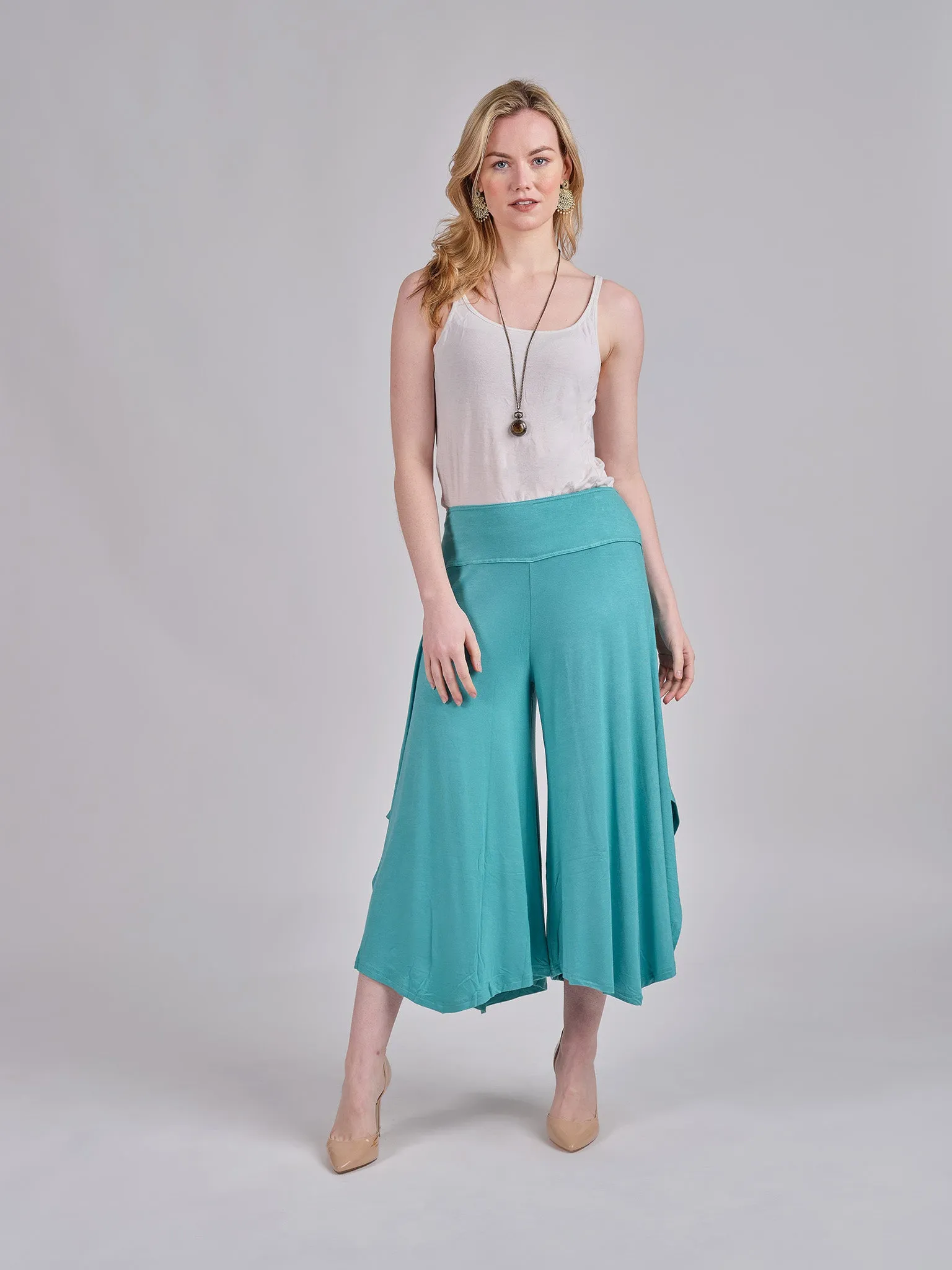 Skirted Wide-Leg Pants