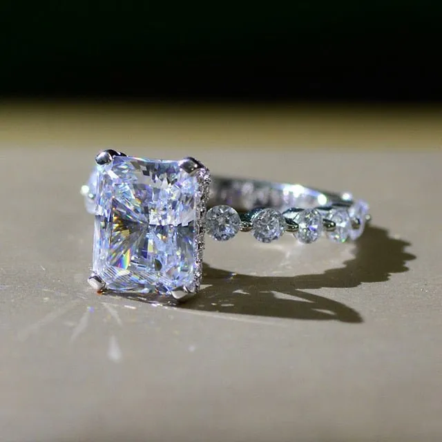 Sparking Moissanite Engagement Ring Set 925 Silver For Women Jewelry