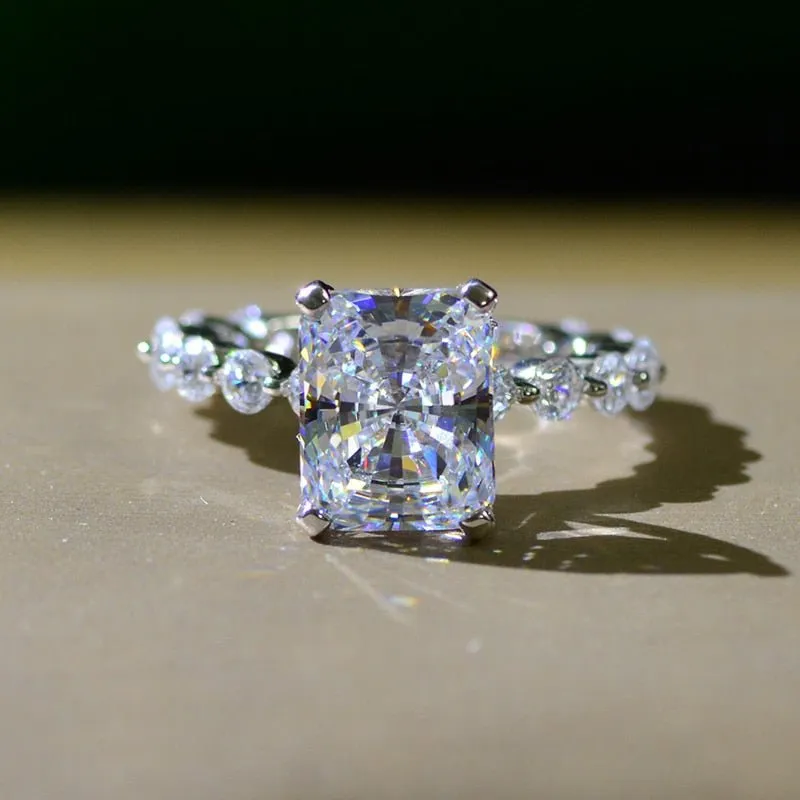 Sparking Moissanite Engagement Ring Set 925 Silver For Women Jewelry