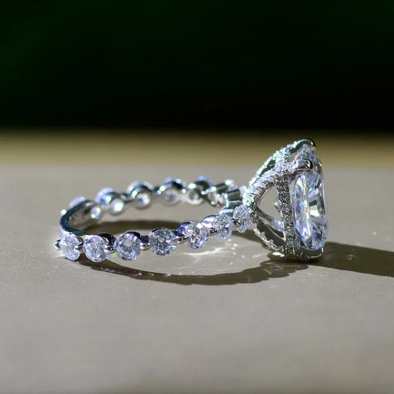 Sparking Moissanite Engagement Ring Set 925 Silver For Women Jewelry