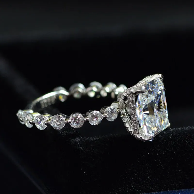 Sparking Moissanite Engagement Ring Set 925 Silver For Women Jewelry