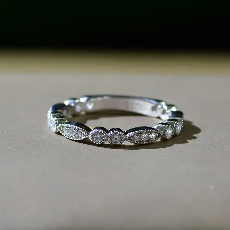Sparking Moissanite Engagement Ring Set 925 Silver For Women Jewelry