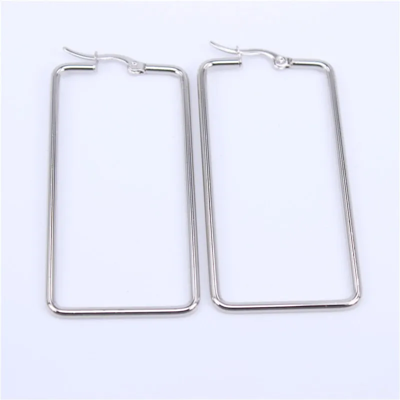 Stainless steel Mono And Gold Plated Hoop Earring
