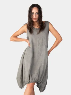 Stonewashed Linen Elastic Hem Tunic
