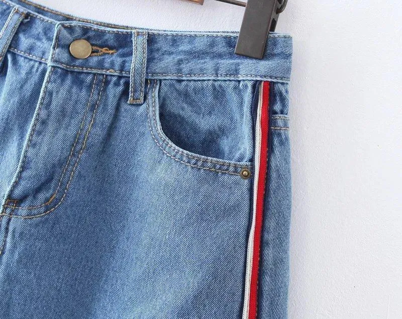 Striped Denim Skirt