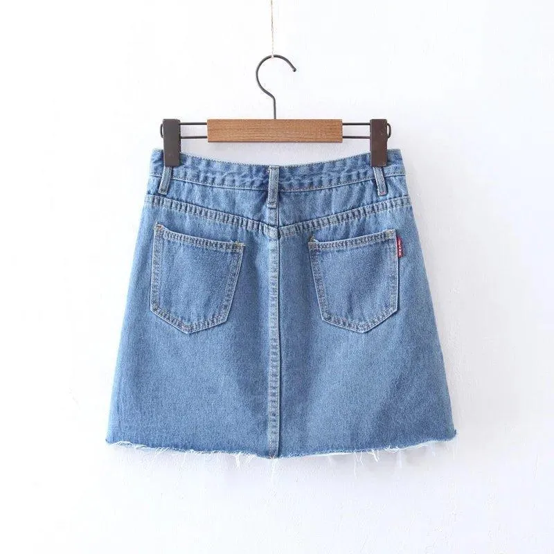 Striped Denim Skirt