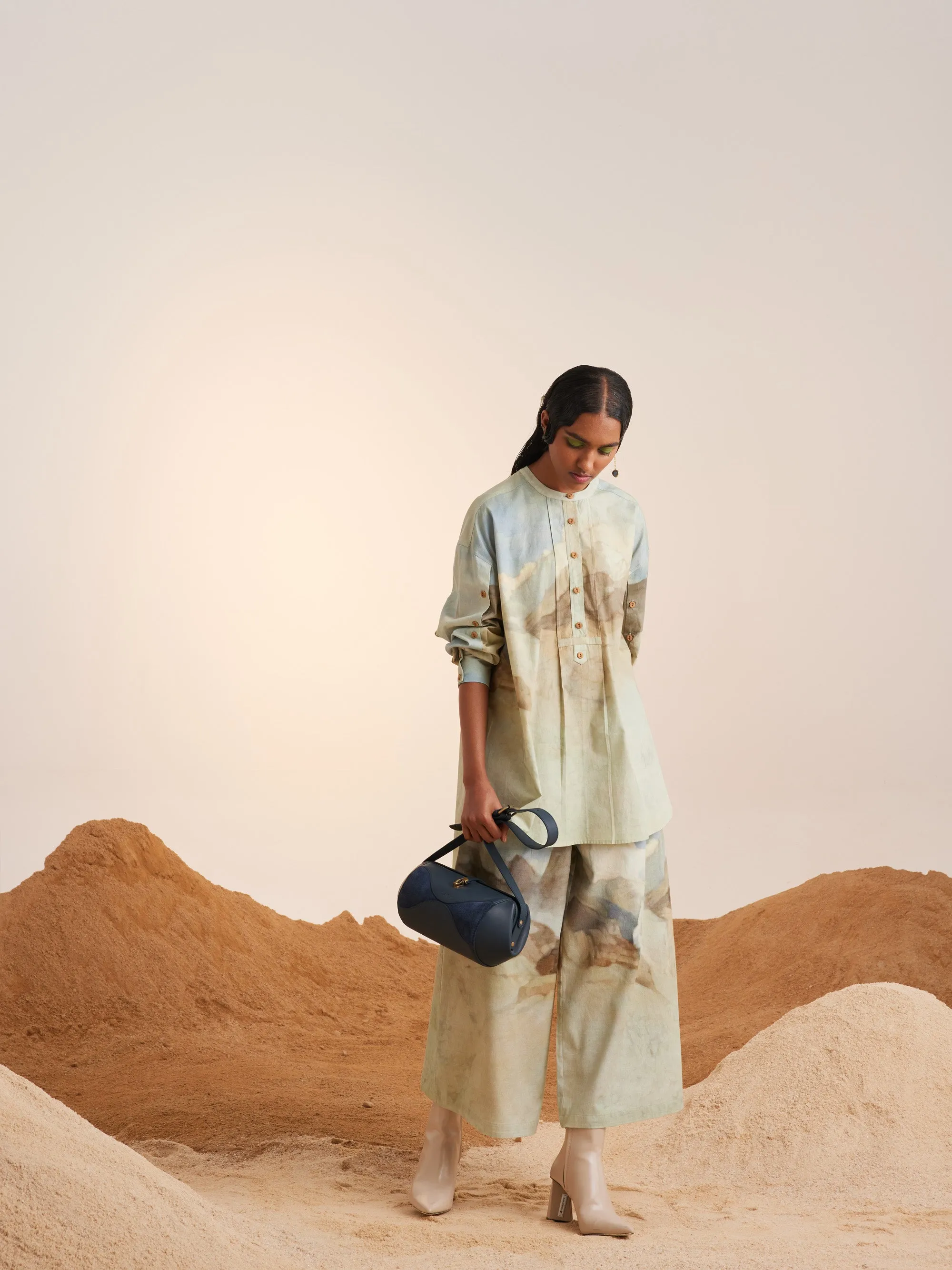Summer Co-Ord Set Tunic Topstitched-Alpine-Cotton Twill-Ss25-Tst-Set-Alp-Cord