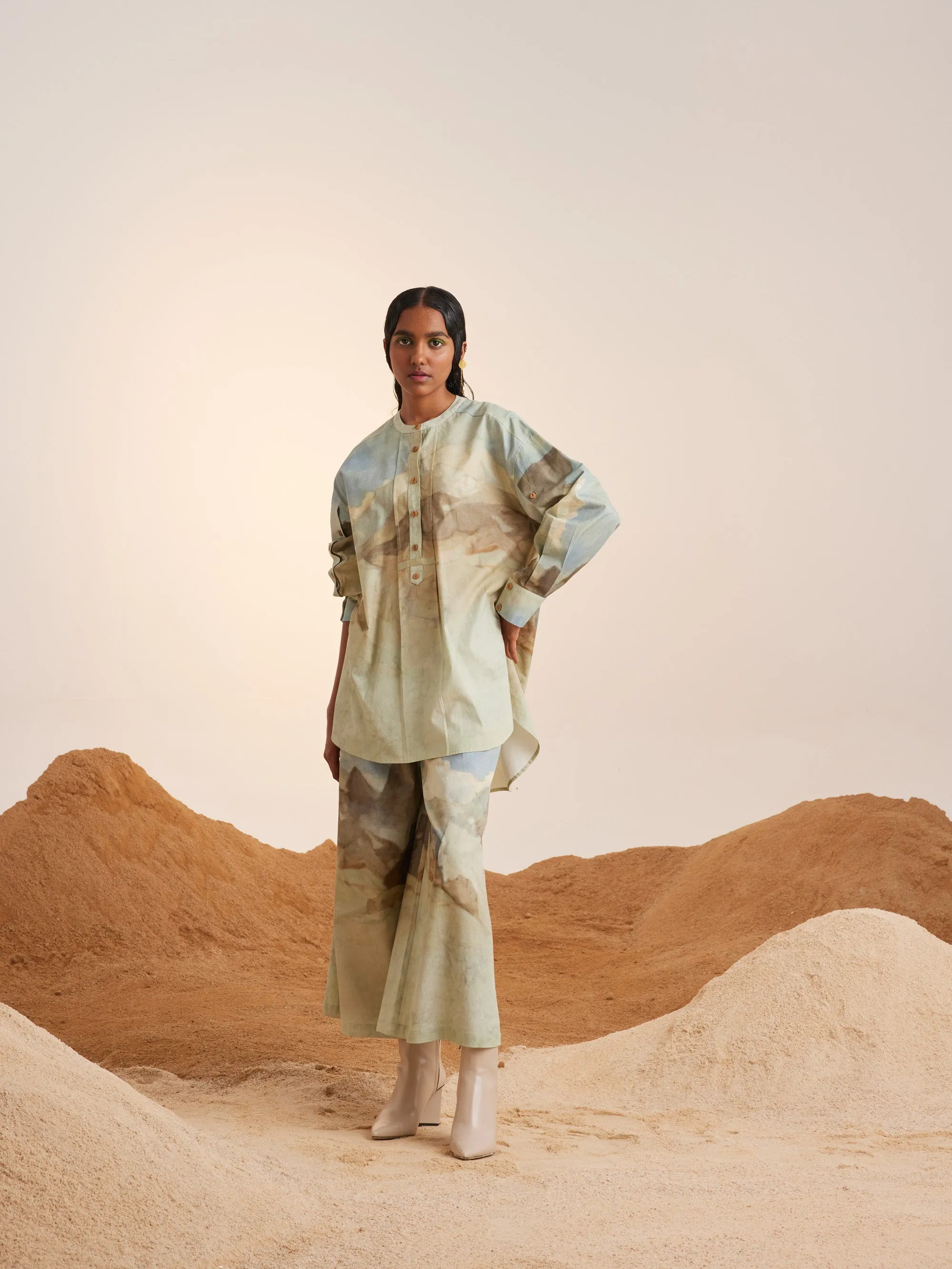 Summer Co-Ord Set Tunic Topstitched-Alpine-Cotton Twill-Ss25-Tst-Set-Alp-Cord