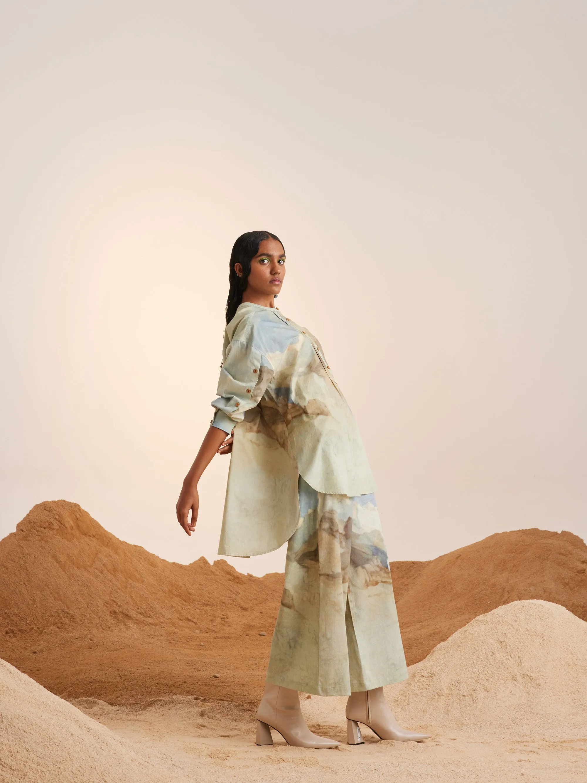 Summer Co-Ord Set Tunic Topstitched-Alpine-Cotton Twill-Ss25-Tst-Set-Alp-Cord