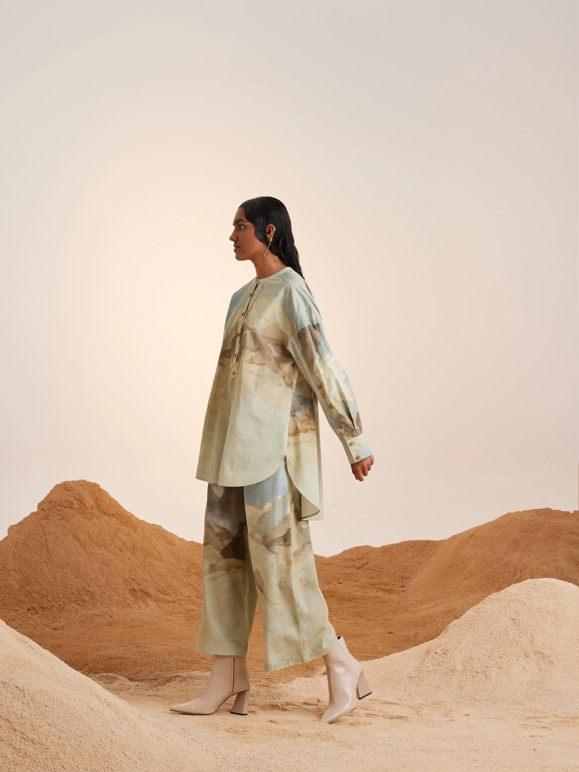 Summer Co-Ord Set Tunic Topstitched-Alpine-Cotton Twill-Ss25-Tst-Set-Alp-Cord