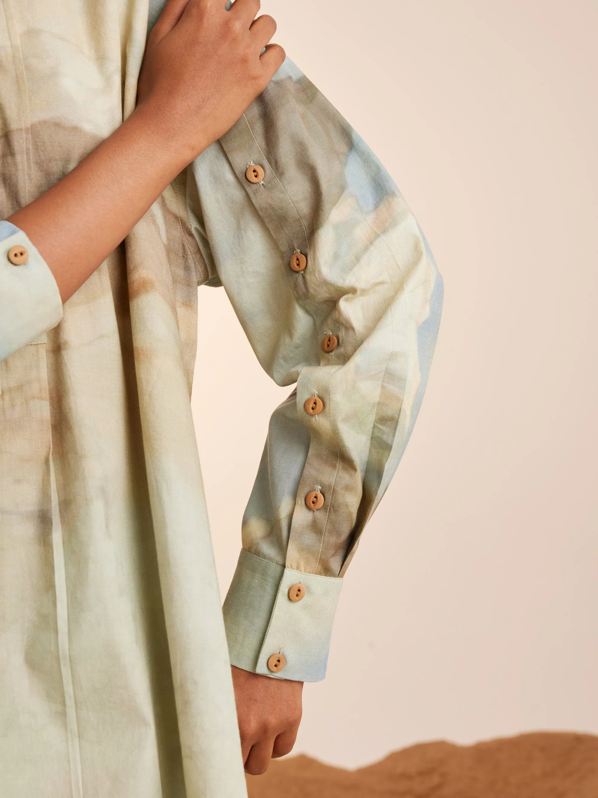 Summer Co-Ord Set Tunic Topstitched-Alpine-Cotton Twill-Ss25-Tst-Set-Alp-Cord