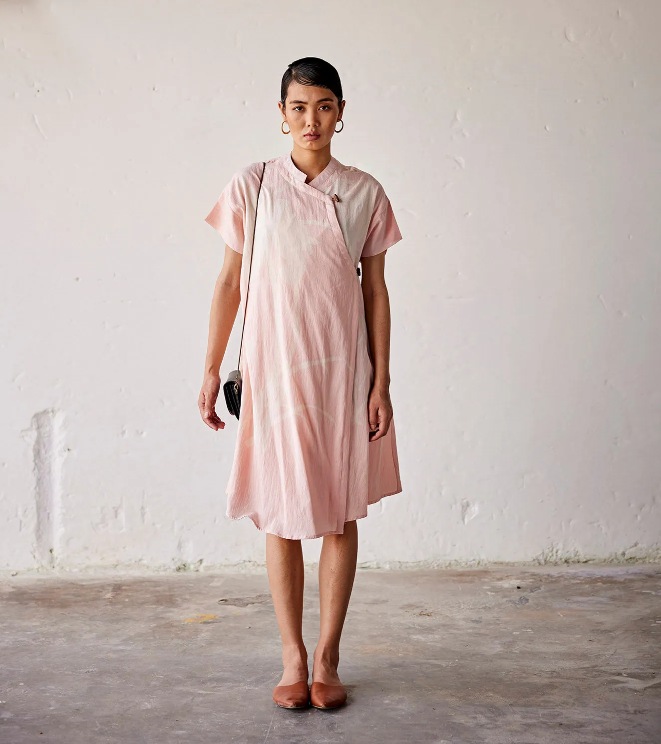 Summer Dress Cotton Overlap-Pink-Fashion Edit Indian Summer-KW834-Khara Kapas