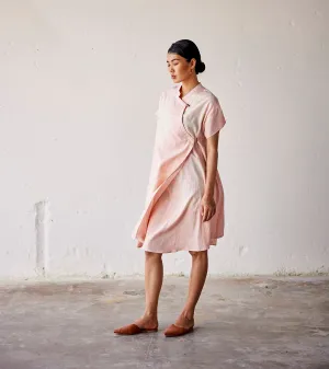 Summer Dress Cotton Overlap-Pink-Fashion Edit Indian Summer-KW834-Khara Kapas
