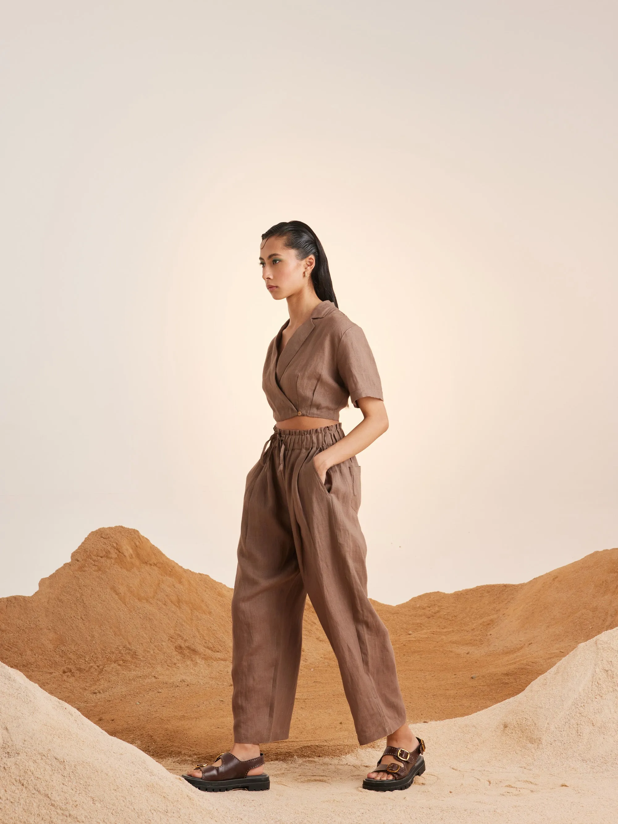 Summer Top Cropped Overlap-Ash-Linen-Ss25-Oct-Ash-Cord