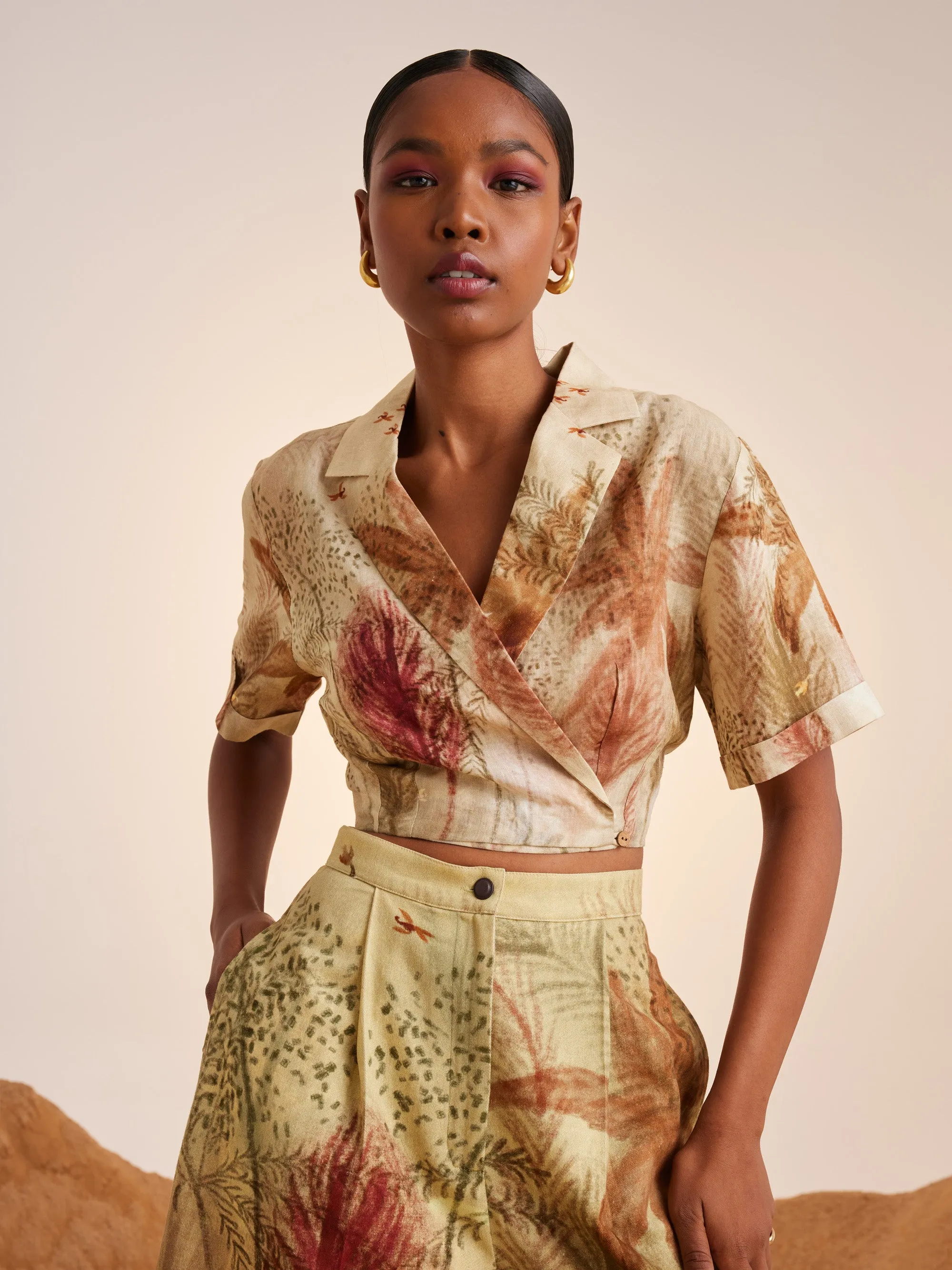 Summer Top Cropped Overlap-Woods-Linen-Ss25-Ocp-Wod-Cord