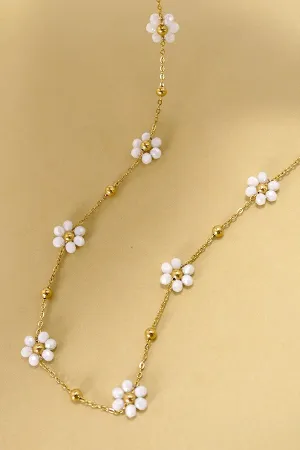 The Azalea Beaded Flower Station Necklace