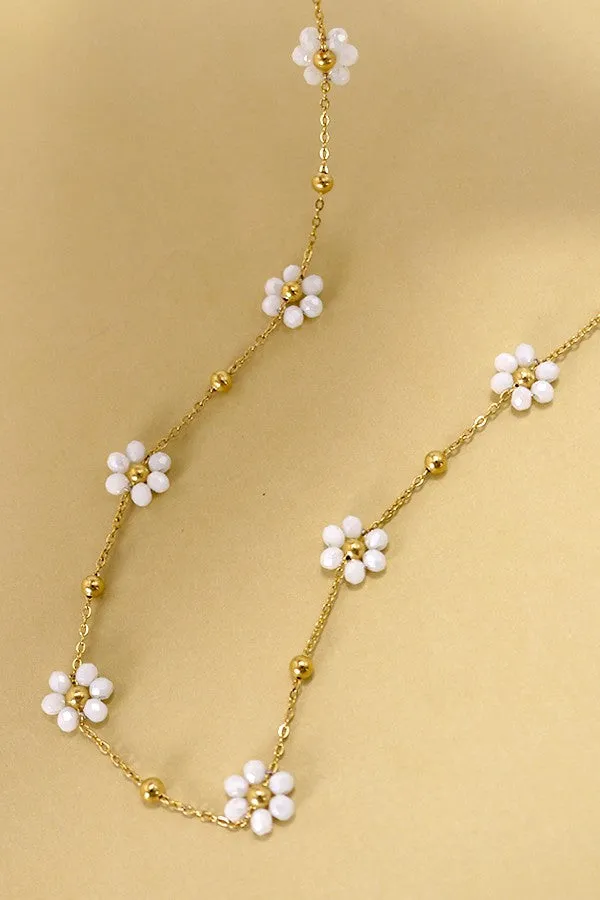The Azalea Beaded Flower Station Necklace