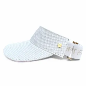 The Leather Visor - Basketweave White & Gold (Ltd. Ed.)