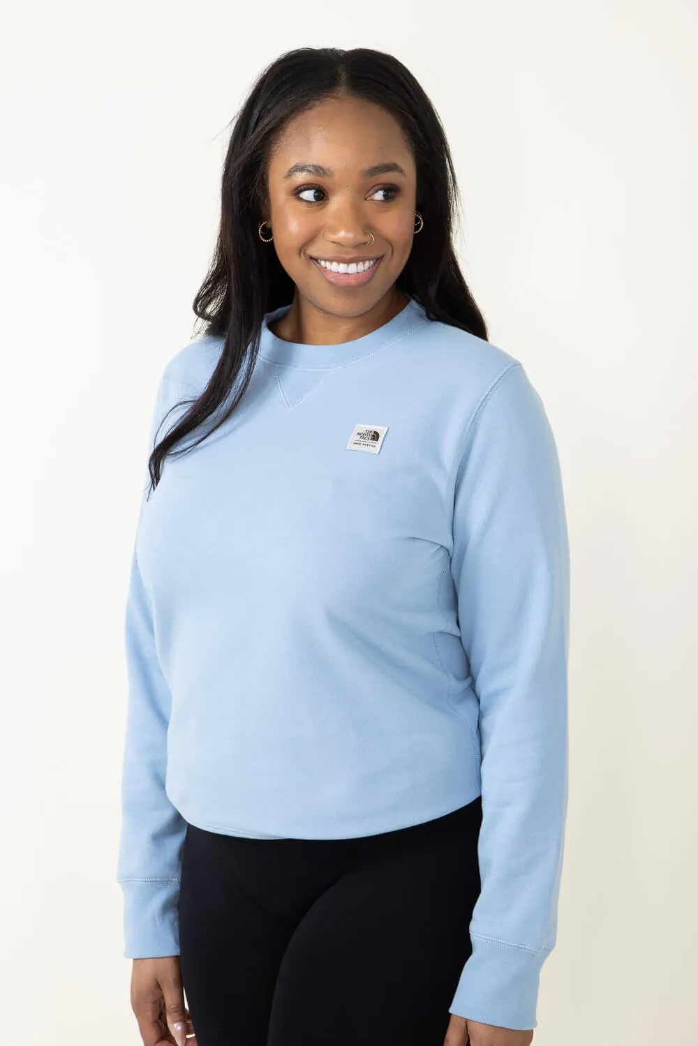 The North Face Heritage Patch Fleece Sweatshirt for Women in Blue | NF0A7UOO-QEO