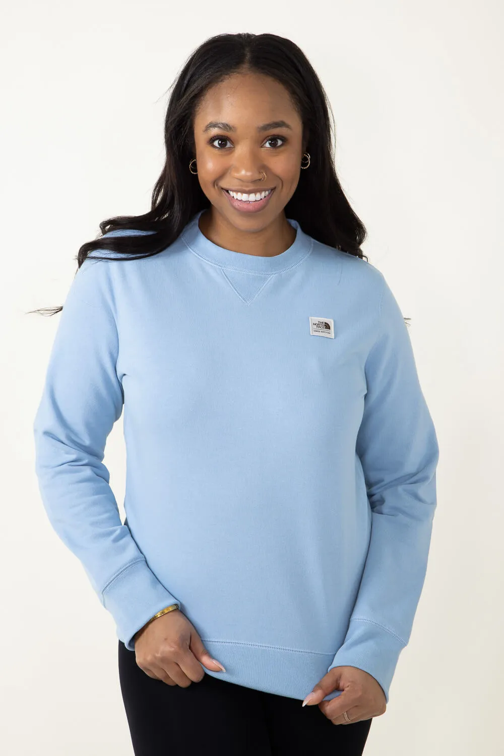 The North Face Heritage Patch Fleece Sweatshirt for Women in Blue | NF0A7UOO-QEO