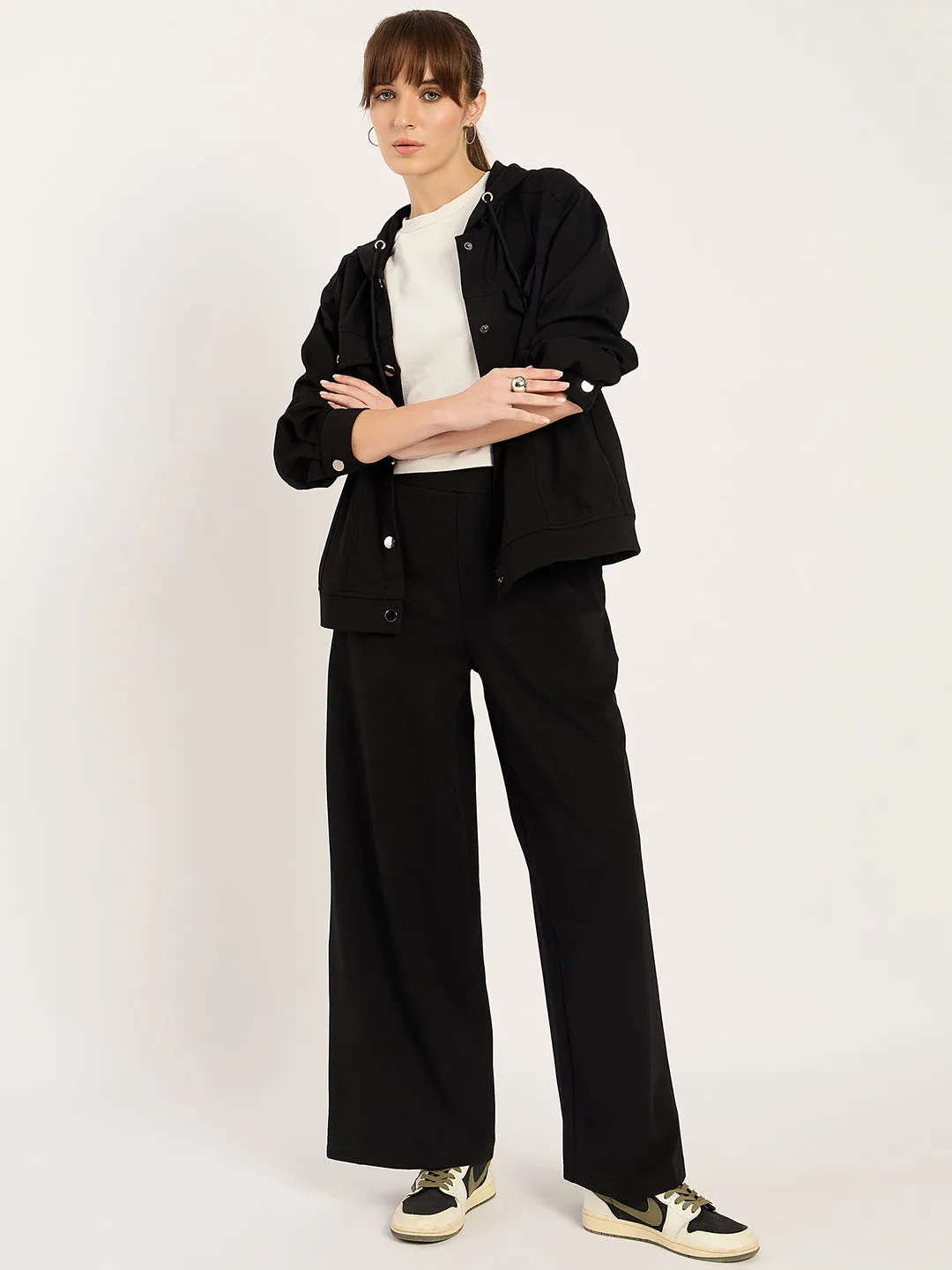 Travel Black Wide Leg Pant