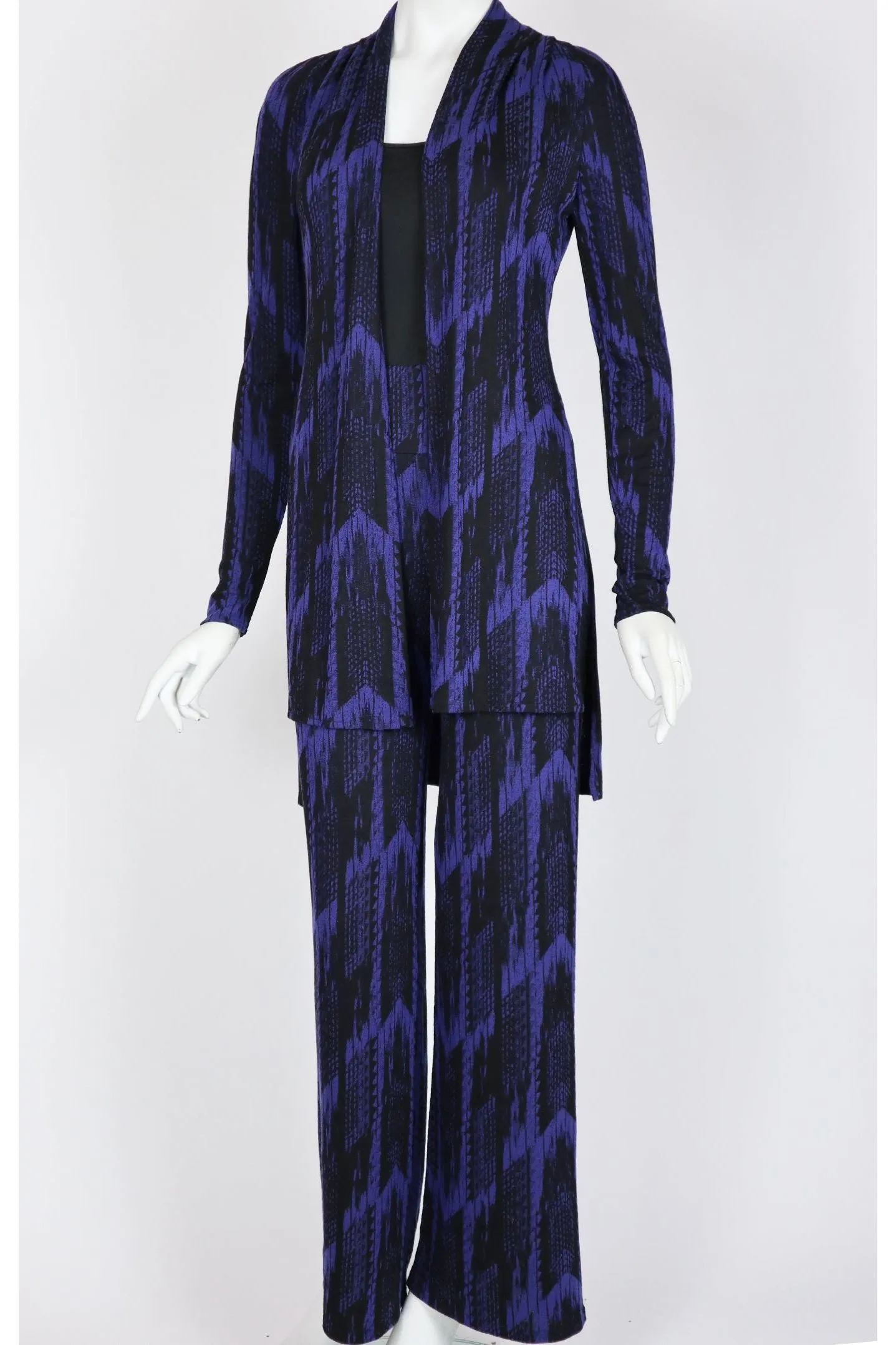TRUDY Jacquard Palazzo Pants Blue