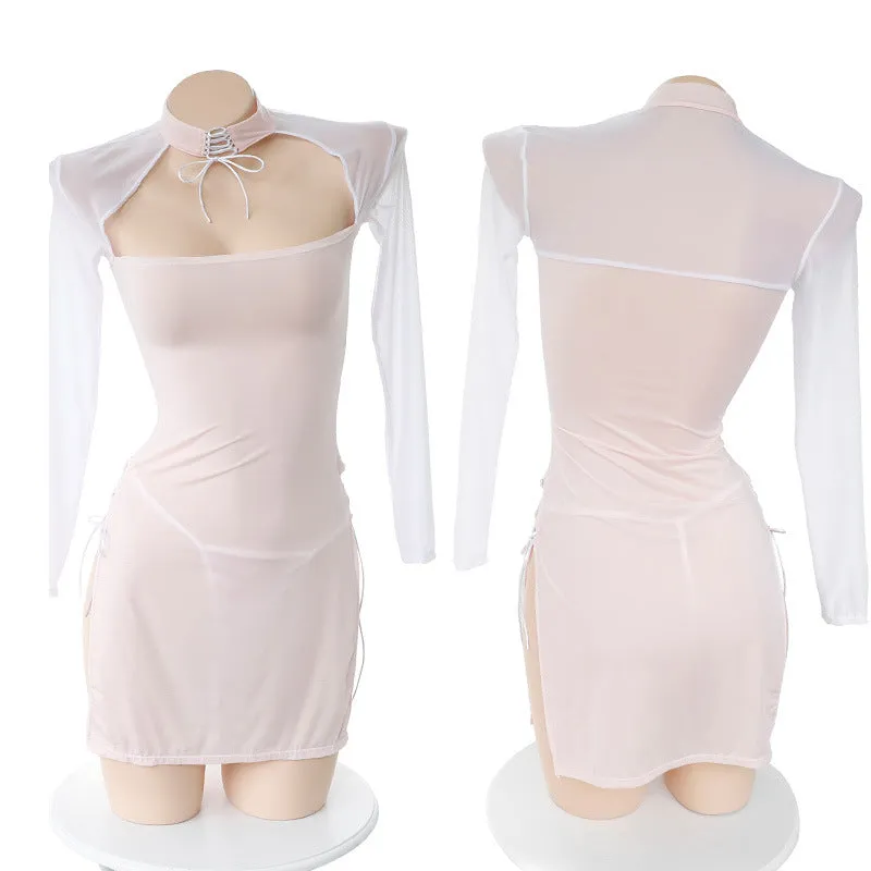 Tulle Classic Pink Black Nightdress D042044