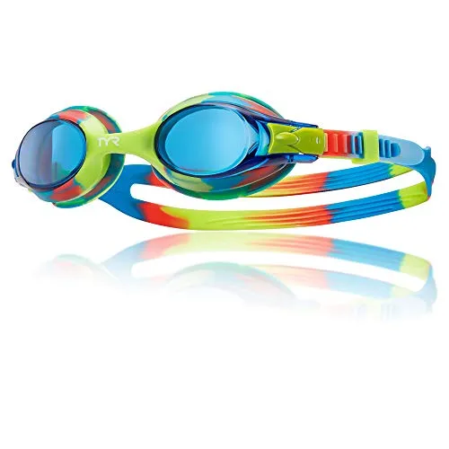 TYR Blend Swimples Tie Dye Swimming Goggles (Blue-Yellow)