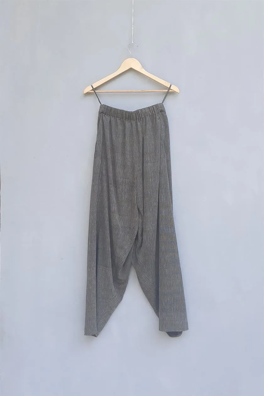Urvashi Kaur   I   Nismo PANTS CROME PANTS handloom Organic cotton  slate TESSELLATE- 57