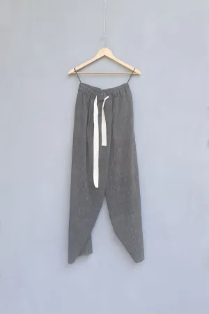 Urvashi Kaur   I   Nismo PANTS CROME PANTS handloom Organic cotton  slate TESSELLATE- 57